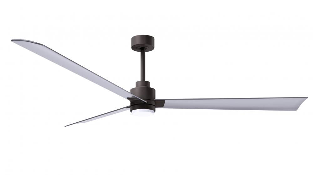 Alessandra 3-blade transitional ceiling fan in textured bronze finish with brushed nickel blades.