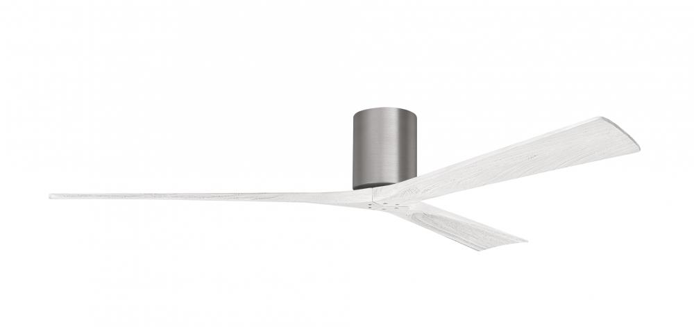 Irene-3H three-blade flush mount paddle fan in Brushed Pewter finish with 72” solid matte white