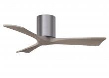 Matthews Fan Company IR3H-BP-GA-42 - Irene-3H three-blade flush mount paddle fan in Brushed Pewter finish with 42” Gray Ash tone blad