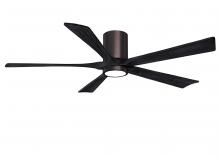 Matthews Fan Company IR5HLK-BB-BK-60 - IR5HLK five-blade flush mount paddle fan in Brushed Bronze finish with 60” solid matte black woo