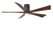 Matthews Fan Company IR5HLK-TB-WA-60 - IR5HLK five-blade flush mount paddle fan in Textured Bronze finish with 60” solid walnut tone bl