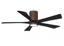 Matthews Fan Company IR5HLK-WN-BK-52 - IR5HLK five-blade flush mount paddle fan in Walnut finish with 52” solid matte black wood blades