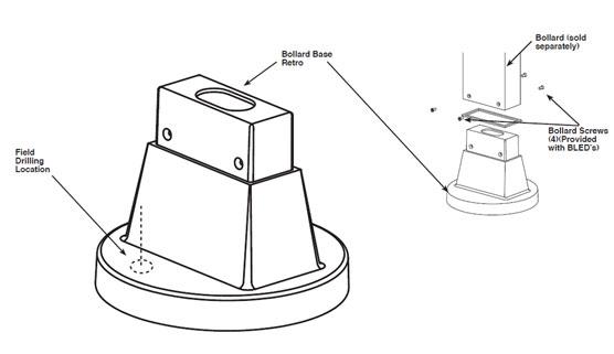 BOLLARD BASE ADAPTOR FOR RETRO