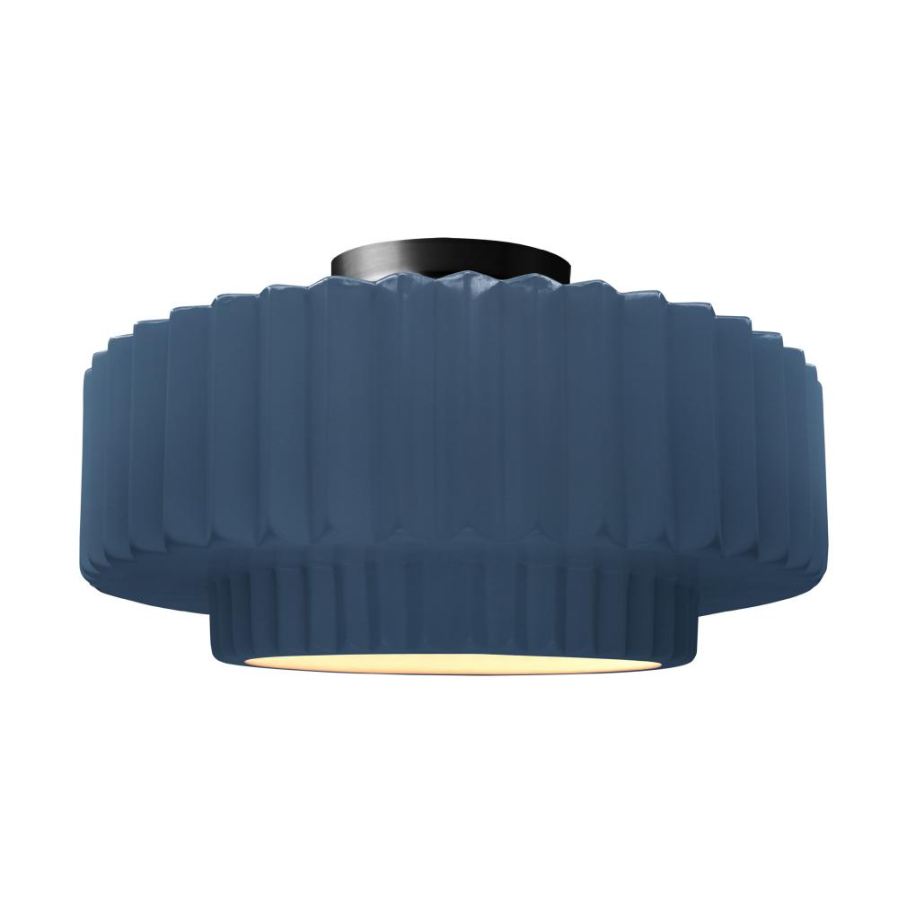 Large Tier Pleated Semi-Flush