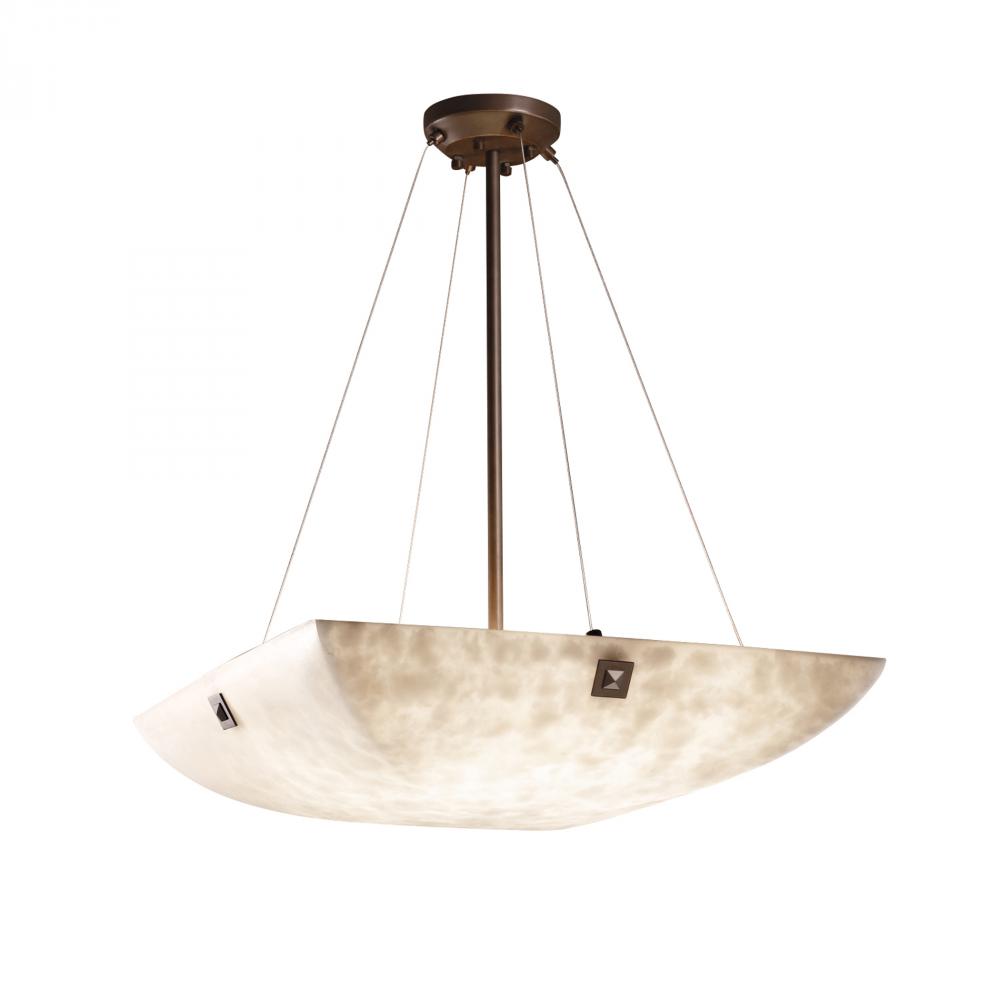 24" LED Pendant Bowl w/ Large Square w/ Point Finials