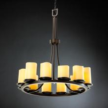 Justice Design Group CNDL-8763-10-AMBR-DBRZ - Dakota 12-Light Ring Chandelier (Tall)