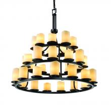 Justice Design Group CNDL-8712-10-CREM-DBRZ - Dakota 36-Light 3-Tier Ring Chandelier