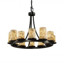 Justice Design Group ALR-8768-10-MBLK - Dakota 12-Light Ring Chandelier (Short)