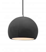 Justice Design Group CER-6533-GRY-NCKL-BKCD - Medium Globe 1-Light Pendant