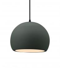 Justice Design Group CER-6533-PWGN-MBLK-BKCD - Medium Globe 1-Light Pendant