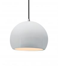 Justice Design Group CER-6533-WHT-NCKL-BKCD - Medium Globe 1-Light Pendant