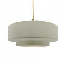 Justice Design Group CER-6545-CKC-BRSS-BEIG-TWST - Large Tier 1-Light Pendant