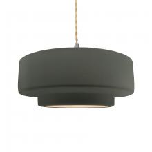 Justice Design Group CER-6545-PWGN-NCKL-BEIG-TWST - Large Tier 1-Light Pendant