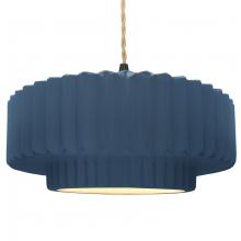 Justice Design Group CER-6555-MID-MBLK-BEIG-TWST - Large Tier Pleated 1-Light Pendant