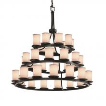 Justice Design Group FAB-8712-10-WHTE-MBLK-LED36-25200 - Dakota 36-Light 3-Tier Ring LED Chandelier