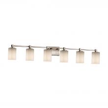 Justice Design Group POR-8426-10-PLET-NCKL - Tetra 6-Light Bath Bar