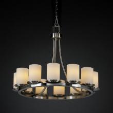 Justice Design Group FSN-8768-10-OPAL-MBLK - Dakota 12-Light Ring Chandelier (Short)