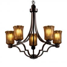 Justice Design Group GLA-8500-16-AMBR-NCKL - Argyle 5-Light Chandelier