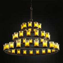 Justice Design Group GLA-8714-16-WHTW-DBRZ - Dakota 45-Light 3-Tier Ring Chandelier