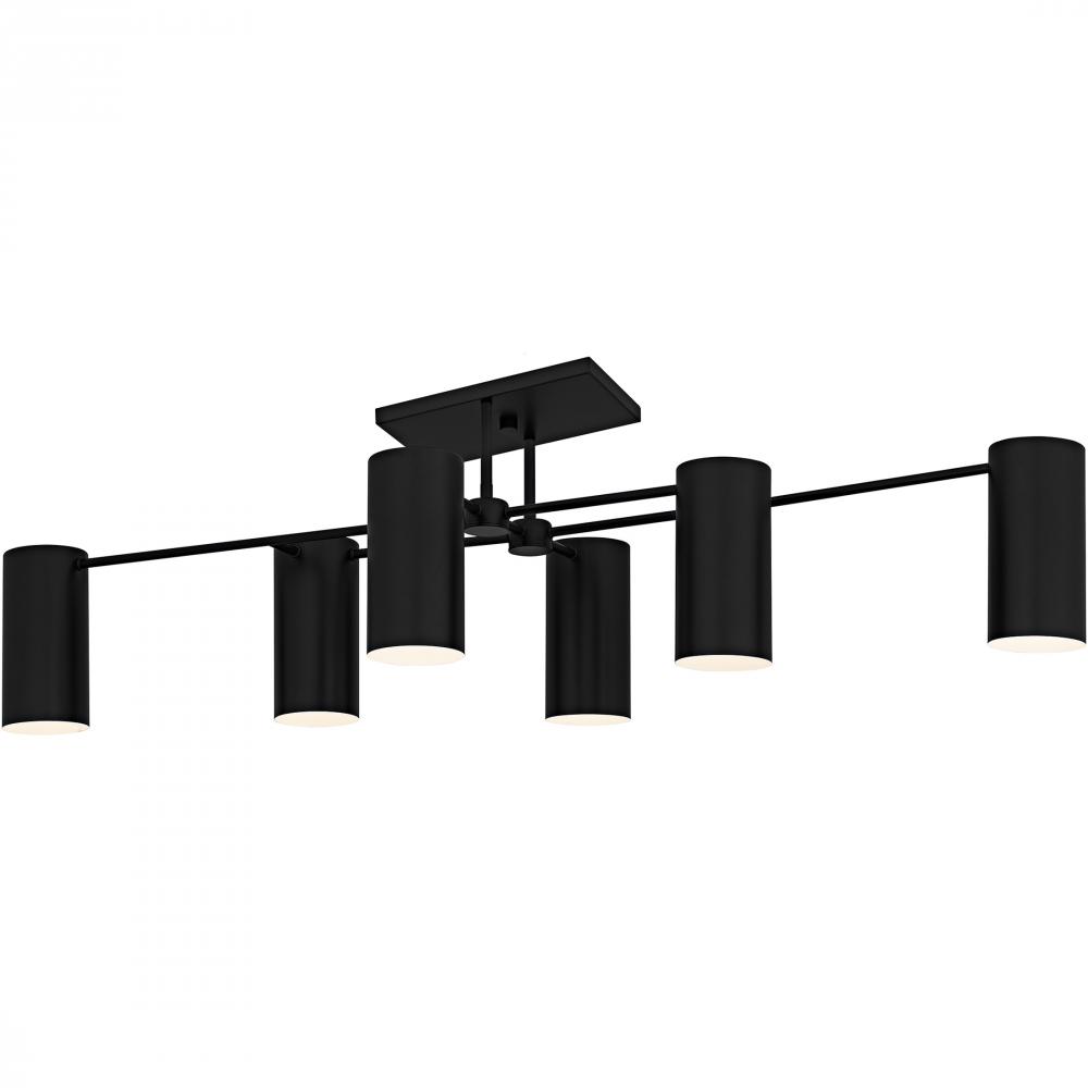 Foreland 6-Light Matte Black Semi-Flush Mount