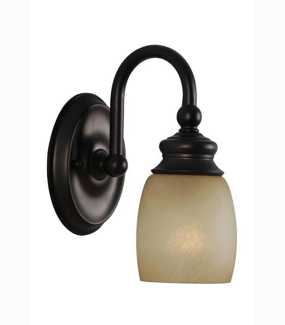 One Light Bronze Bathroom Sconce