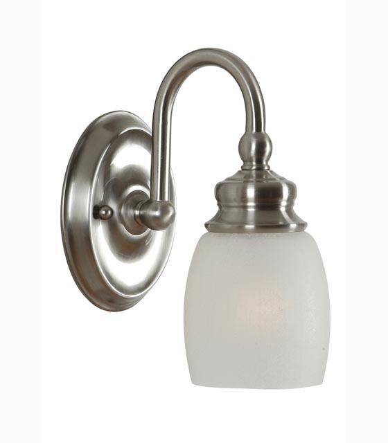 One Light Satin Nickel Bathroom Sconce