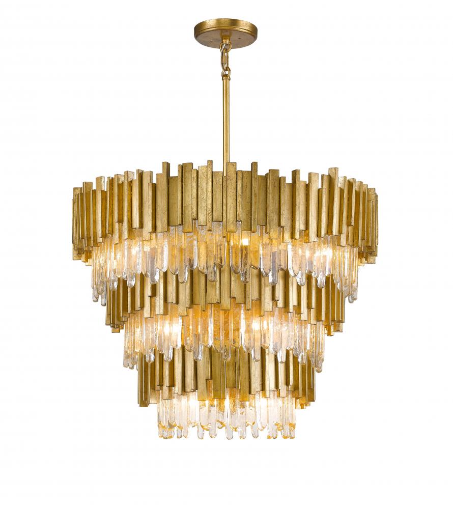 Lena 13 Light Pendant - Gold Leaf