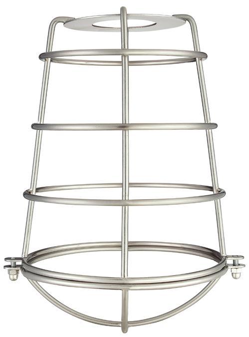 Brushed Nickel Finish Cage Shade with Closed Bottom