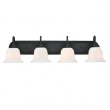 Westinghouse 6117100 - 4 Light Wall Fixture Matte Black Finish White Opal Glass