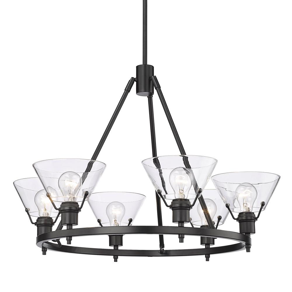 Orwell 6-Light Chandelier in Matte Black with Clear Glass