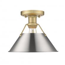 Golden 3306-FM BCB-PW - Orwell BCB Flush Mount in Brushed Champagne Bronze with Pewter shade