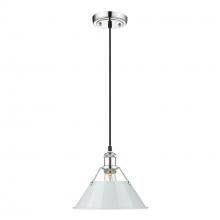 Golden 3306-M CH-DB - Orwell CH Medium Pendant - 10" in Chrome with Dusky Blue shade