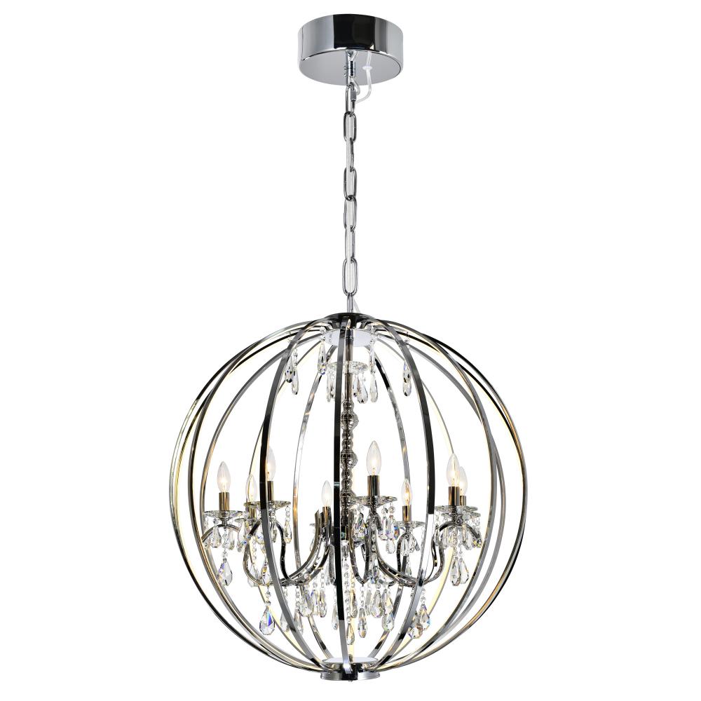 Abia 8 Light Up Chandelier With Chrome Finish