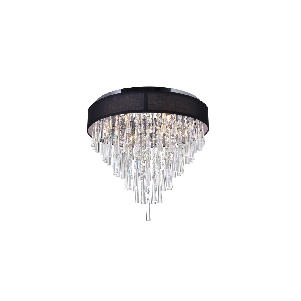 Franca 8 Light Drum Shade Flush Mount With Chrome Finish