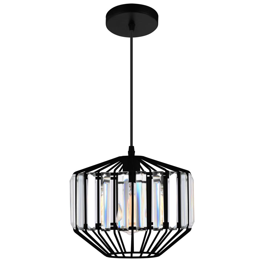 Alethia 1 Light Down Pendant With Black Finish