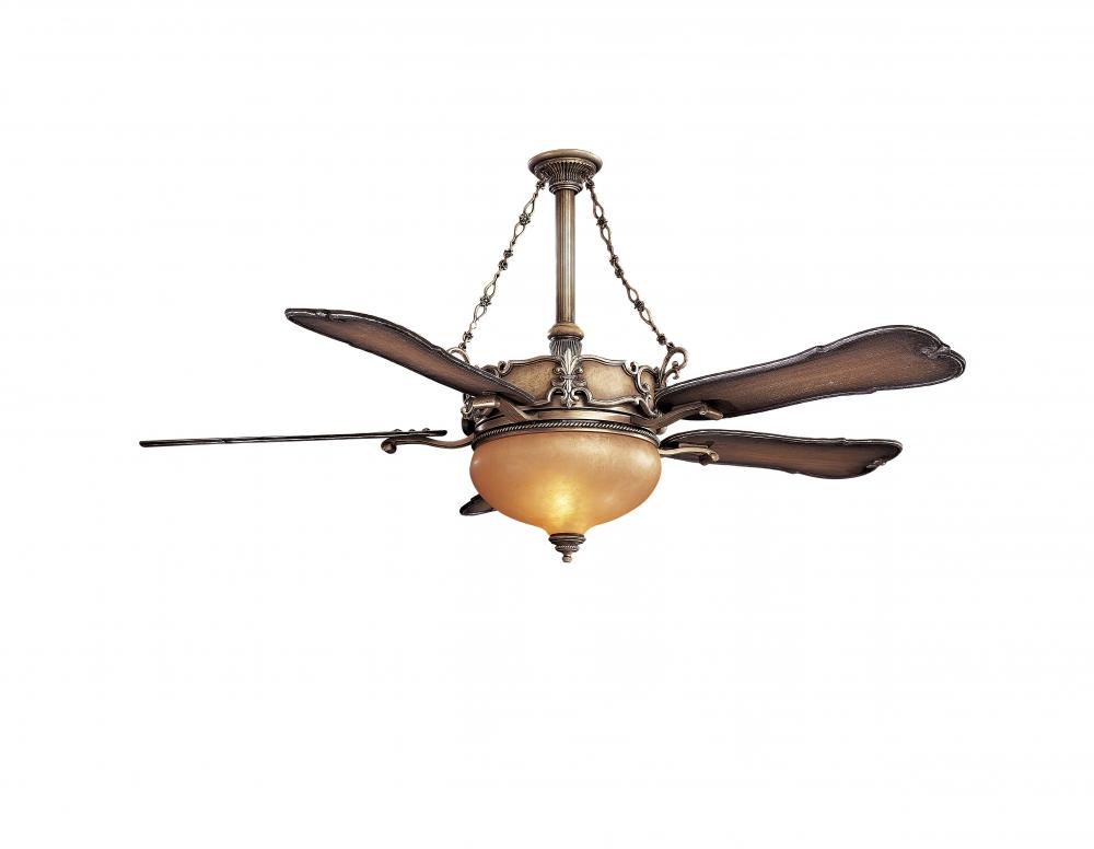 Eight Light Platinesque Ceiling Fan