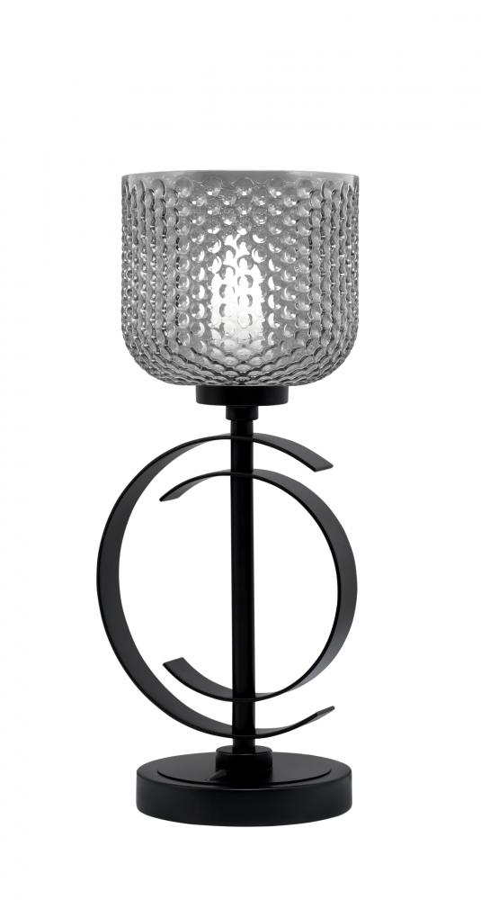 Accent Lamp, Matte Black Finish, 6" Smoke Textured Glass