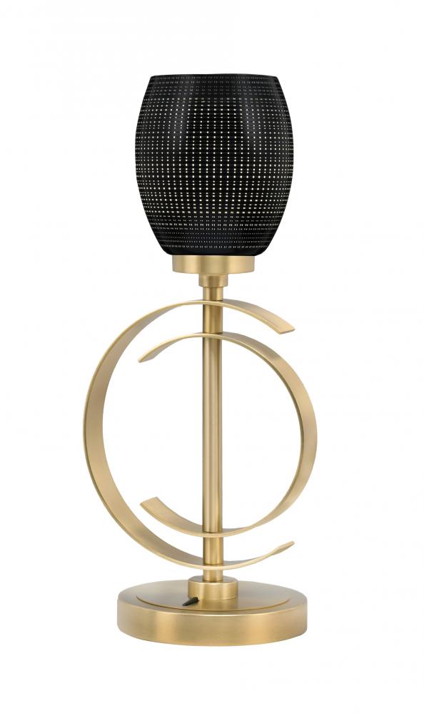 Accent Lamp, New Age Brass Finish, 5" Black Matrix Glass