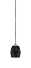 Toltec Company 560-GP-4029 - Zilo Stem Mini Pendant, Graphite Finish, 5" Black Matrix Glass