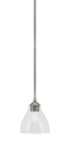 Toltec Company 560-GP-4760 - Zilo Stem Mini Pendant, Graphite Finish, 6.25" Clear Bubble Glass