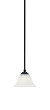 Toltec Company 560-MB-311 - Zilo Stem Mini Pendant, Matte Black Finish, 7" White Muslin Glass