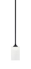 Toltec Company 560-MB-531 - Zilo Stem Mini Pendant, Matte Black Finish, 4" Square White Muslin Glass