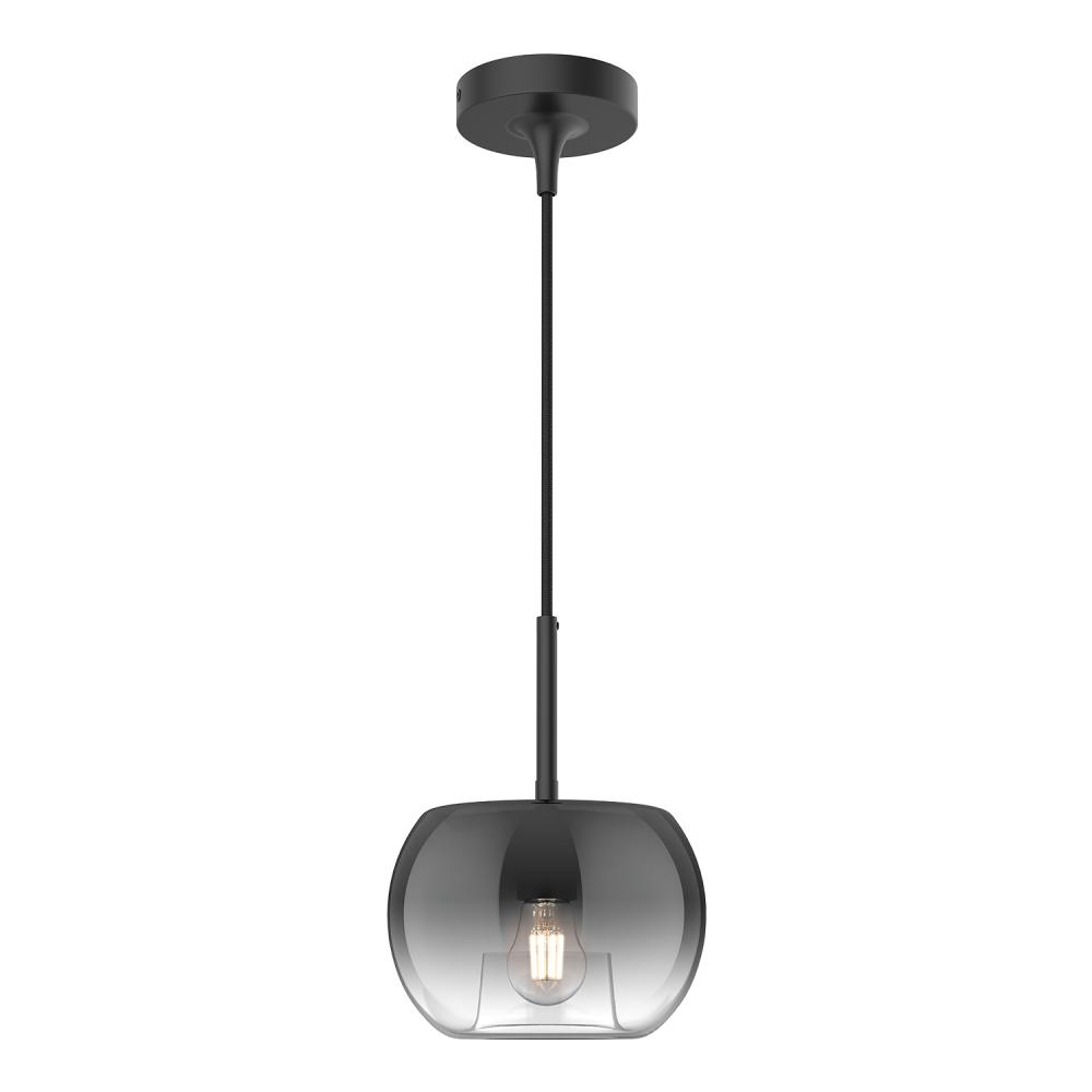 Samar 8-in Black/Smoked 1 Light Pendant