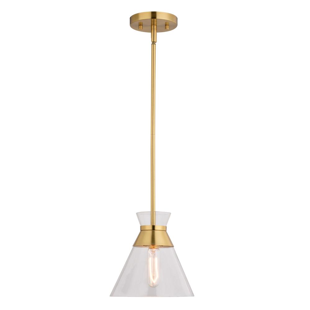 Harper 8.5-in. 1 Light Pendant Natural Brass