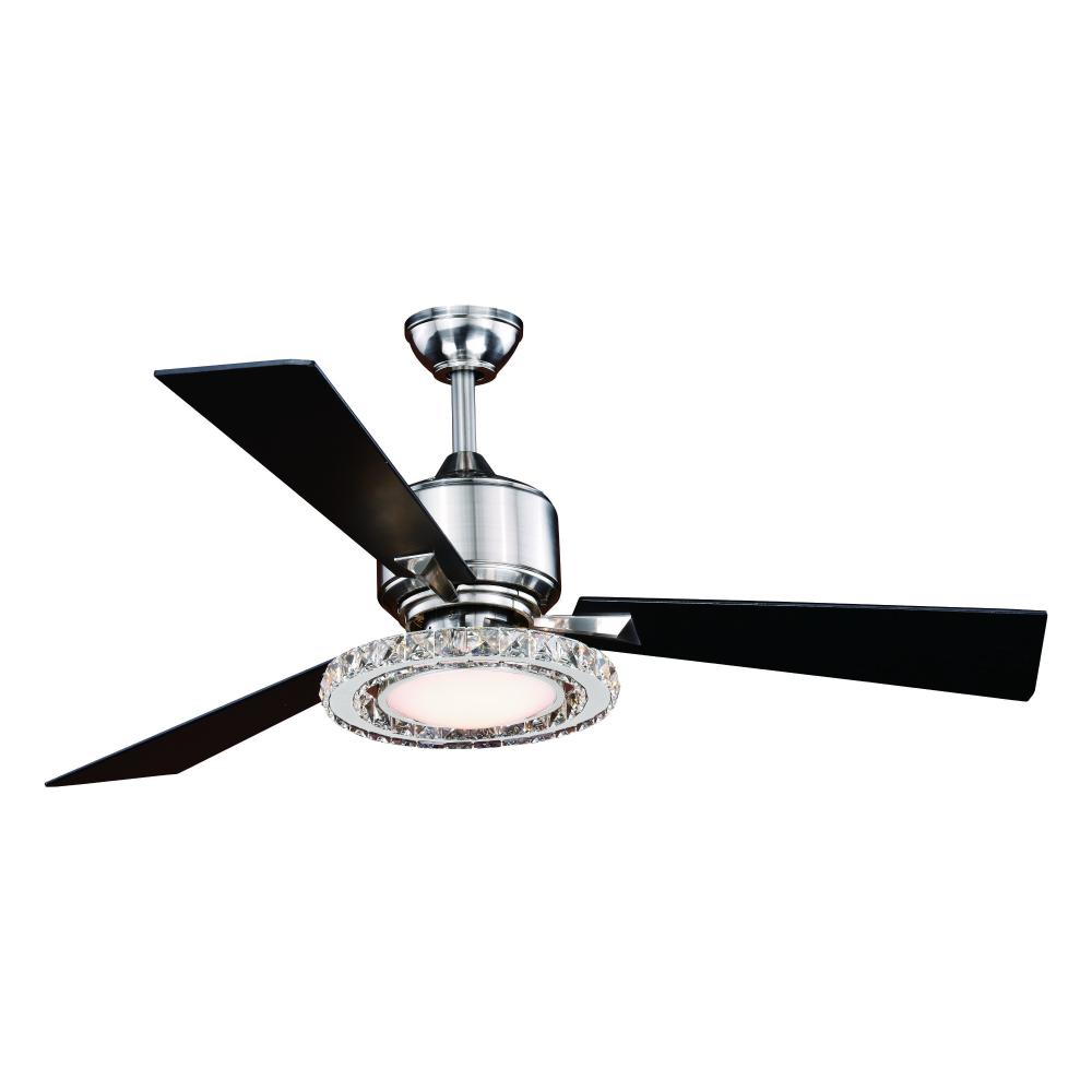 Clara 52-in LED Ceiling Fan Brushed Nickel