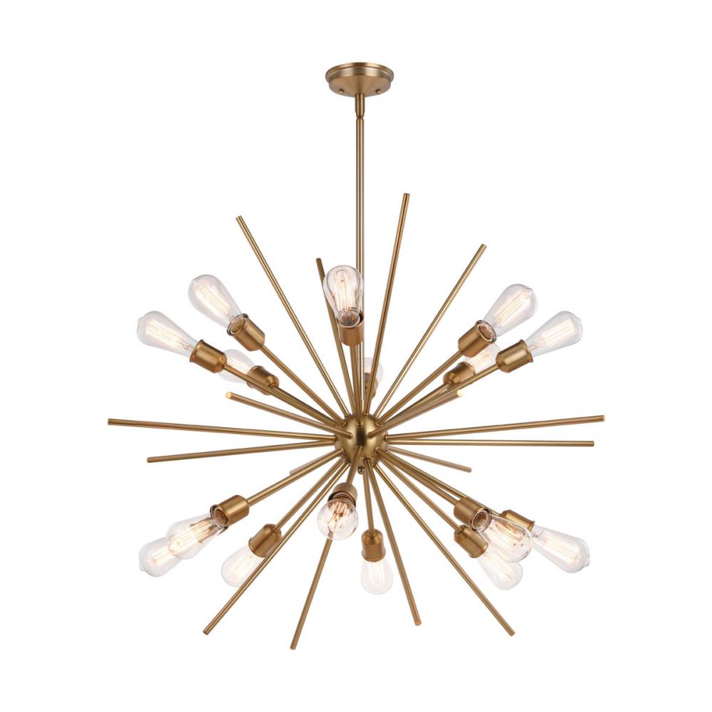 Estelle 36 in. 16 Light Pendant Natural Brass