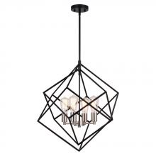 Vaxcel International P0373 - Rad 23.5-in. 4 Light Pendant Black and Satin Nickel