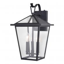 Vaxcel International T0718 - Derby 10-in 3 Light Outdoor Wall Light Matte Black