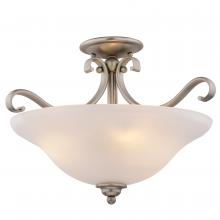 Vaxcel International C0310 - Monrovia 17-in. Semi Flush Ceiling Light or Pendant (Dual Mount) Brushed Nickel