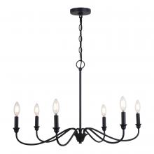 Vaxcel International H0298 - Annabelle 30-in. 6 Light Chandelier Matte Black